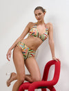 Bikini da donna con motivo geometrico multicolore