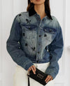 giacca di jeans a farfalla