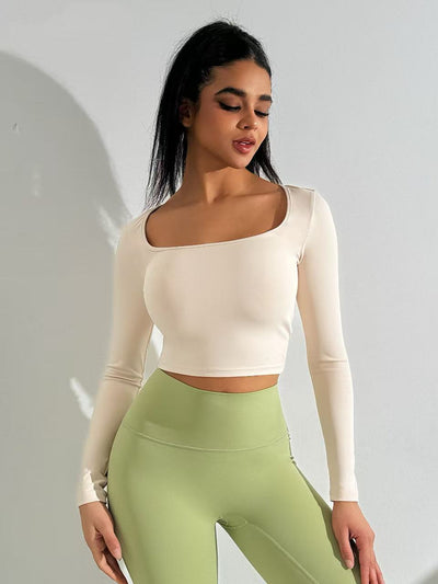 T-shirt slim a maniche lunghe