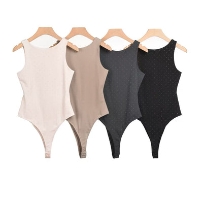 Body senza manica con brillantini