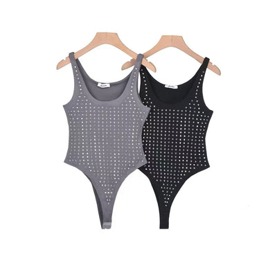 Body senza manica con brillantini
