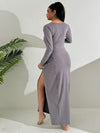 Vestito con spacco laterale con brillantini