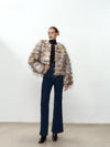 Giacca pelosa con texture irregolare