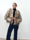Giacca pelosa con texture irregolare