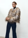 Giacca pelosa con texture irregolare