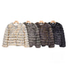 Cappotto peloso a righe screziate