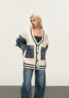 Cardigan da donna con denim