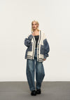 Cardigan da donna con denim