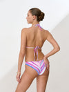 Bikini da donna con strisce multicolori 3 pezzi