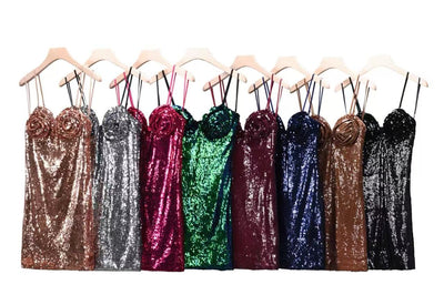 Abito corto da sera con paillettes