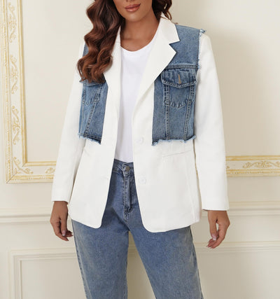 Blazer da donna con denim
