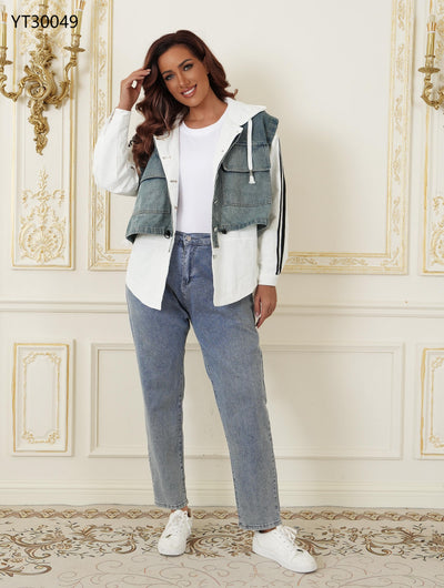 Felpa da donna con denim