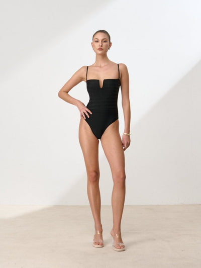 Costume da bagno intero con paillettes