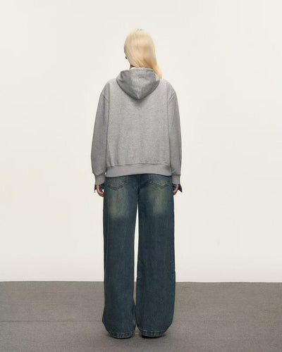 Felpa con mezzo zip e finta camicia