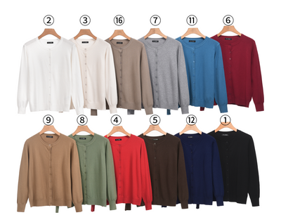 Cardigan di lana girocollo
