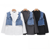 Blazer da donna con denim